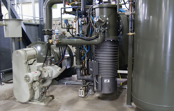 Figure 12 | Typical vacuum pumping system (mechanical pump, blower, diffusion pump, holding pump)