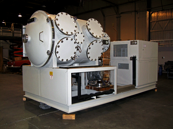 Figure 2 [2] Ultra-High Vacuum Furnace for Thermal Vacuum Applications in the Satellite Communications Industry and Space Simulations Capable of 10-7 to 10-10 Pa (7.5 x 10-10 to 7.5 x 10-13 torr) (Photograph Courtesy of Bemco Inc.)