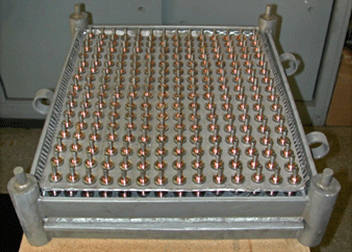 Satellite components prepared for vacuum annealing.