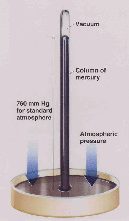 Fig. 3 Torricelli’s experiment with Hg in an inverted tube