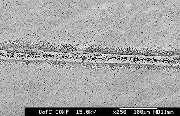 igure 17 - Photomicrograph of joint (Ni-P interlayer for 120 second holding time)