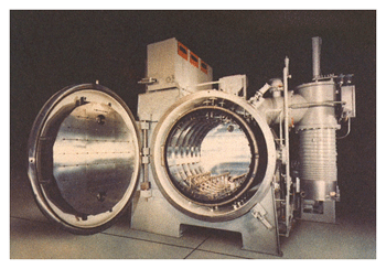 Fig. 1 -- Typical vacuum brazing furnace (front-loading).