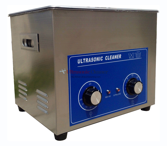 Fig. 2 --  Ultrasonic cleaning tanks can be small table-top units, or large tanks sitting on a shop floor. Always get a heavy-duty type of unit, if possible. (photo courtesy of Ultrasonic Cleaning Company).
