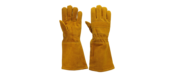 Fig. 5 Leather gloves used in welding, to prevent weld-spatter from burning hands or lower arms.