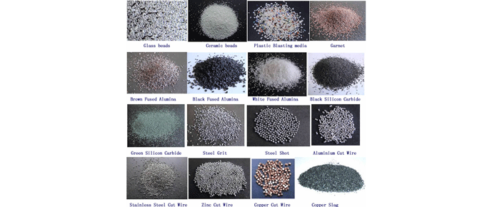 Fig. 2 Some of the grit-blasting media used in industry, many of which do NOT have a home in the brazing industry. (photo courtesy of the Pinterest Catolog)