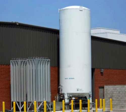 Figure 2 - Typical Cryogenic Nitrogen Storage System (Photograph Courtesy of ALD Thermal Treatment)