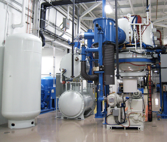 Figure 1 - Typical Vacuum Furnace Installation with Surge (Accumulator) Tank Installed on a High Pressure Quench