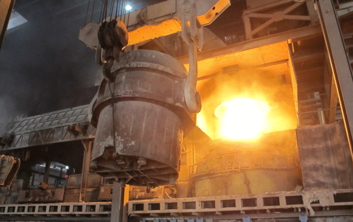 Figure 2 | Molten steel carried in a teeming ladle2