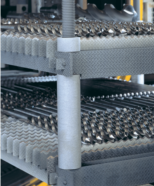 Figure 5: Charging tray in C/C for hardening drills under vacuum at 1,210ºC