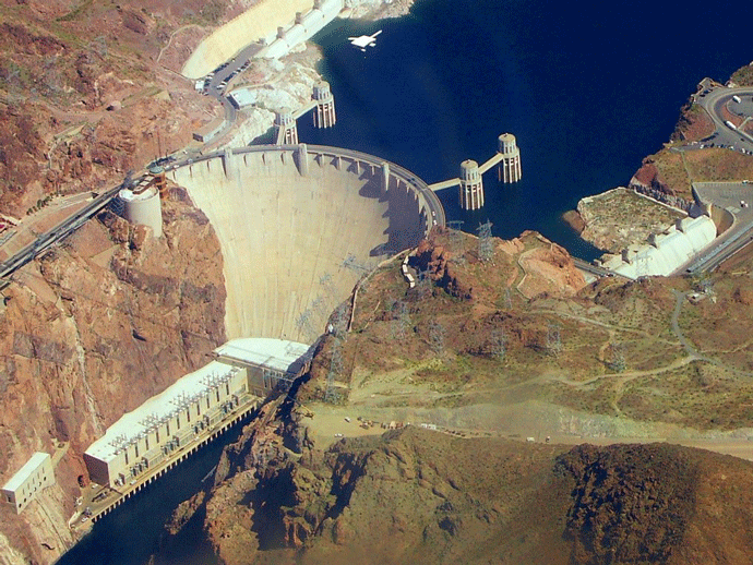 Figure 7 | The Hoover dam with its arched design, as viewed from the air3