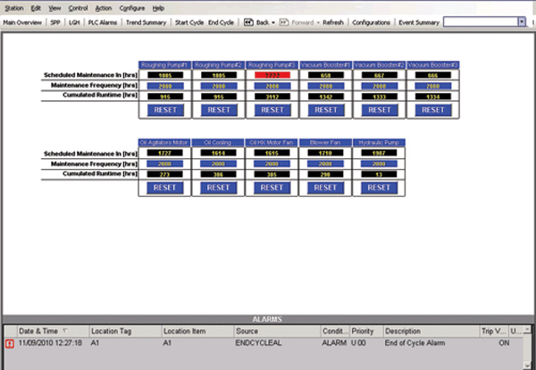 Figure 9 - Maintenance Timers Screen