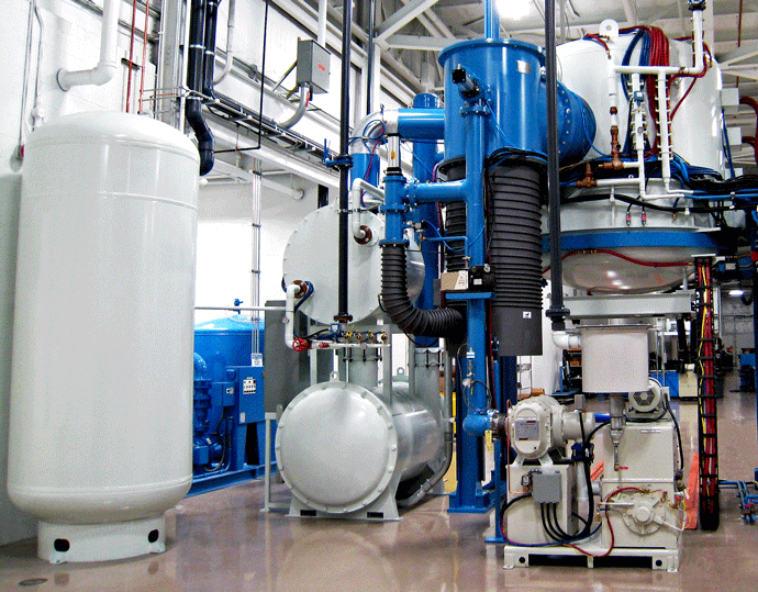 Figure 4: Typical vacuum furnace pumping package with a diffusion pump.