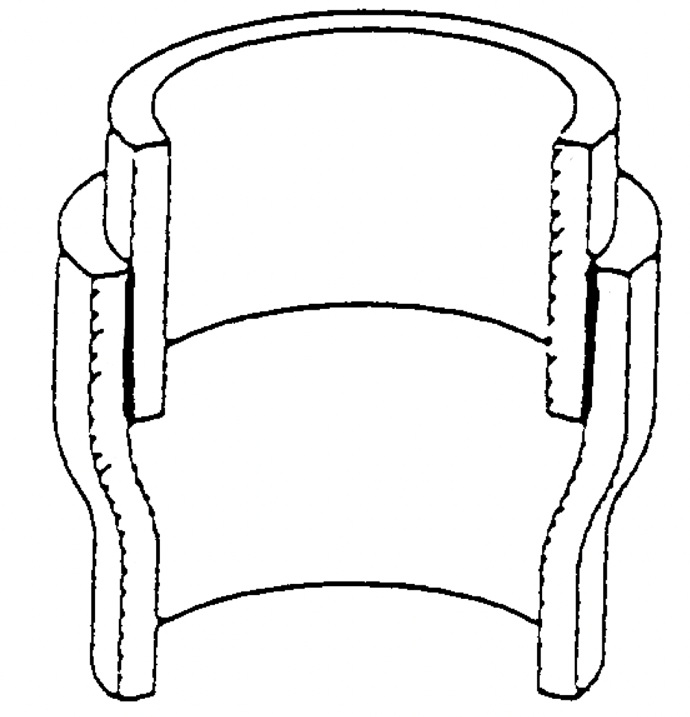 Fig. 1 Typical well-brazed tube-in-tube joint in which the overlap is parallel, and meets the 3T-6T requirement for most metals.